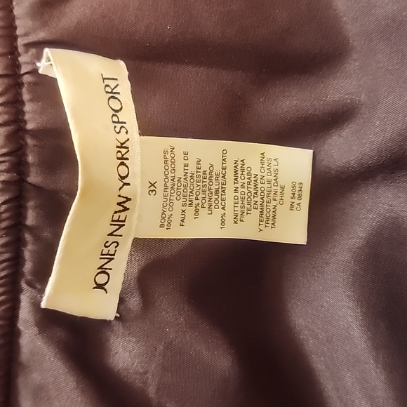JONES NY SWEATER JACKET DEEP BROWN FULL ZIP - SUPER WARM 3X - Picture 7 of 12